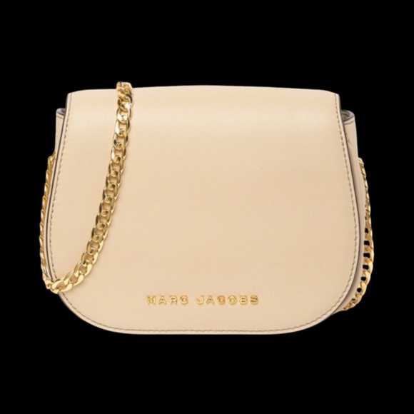 Marc Jacobs Antique Beige Gold Chain Leather Crossbody Shoulder Bag - Picture 7 of 7